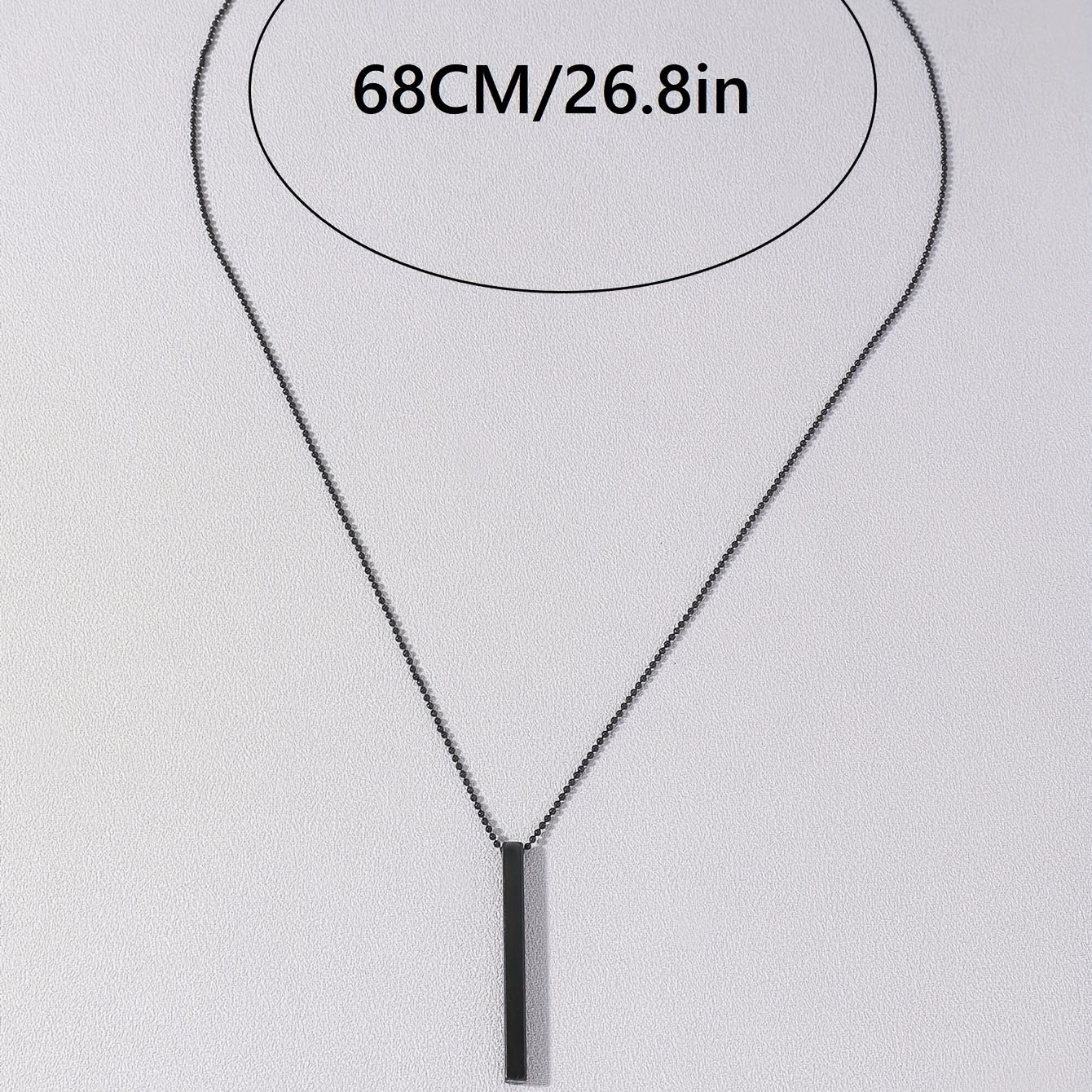 Men's Rectangle Metal Pendant Necklace, Cuban Chain Necklace For Men Jewelry Gift