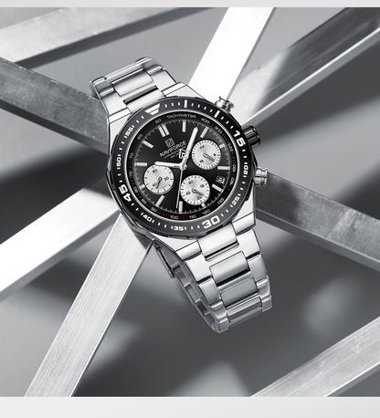 NAVIFORCE Men'S Luxury Business Watch, Multi-function Chronograph Waterproof Men Watches, 24/12 Hour date Display Man Wristwatch, Men Gift