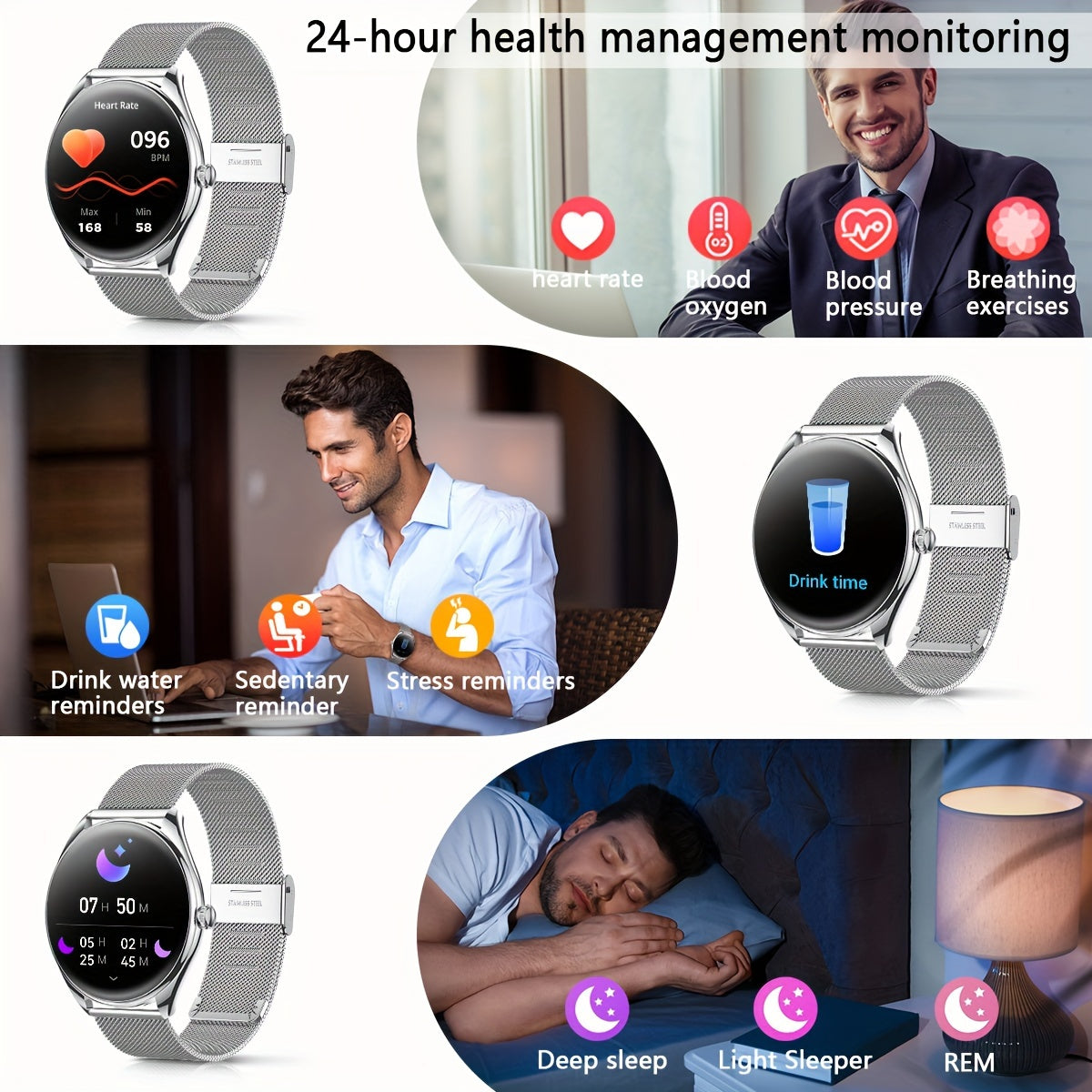 Ultra Thin Smartwatch For Men And Women Gift, 3.63 Cm Full Touch Screen With SMS And Make/Answer Call, For Android/IPhone, Fitness Activity Tracking Watch, Many Sport Modes, Pedometer, Distance, 100+ Exercise Modes