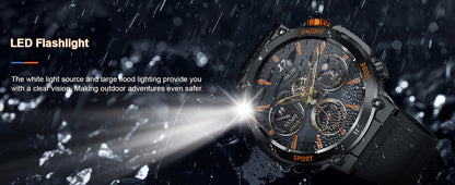 QTLLBT Smart Watch, Wireless Phone Answering, Outdoor Sports Watch, LED Light, High Quality, Compass Fitness Tracker, Pedometer, MMS Display, Suitable for Android, iPhone, Mobile Phone, Smart Watch for Men And Women, Gift