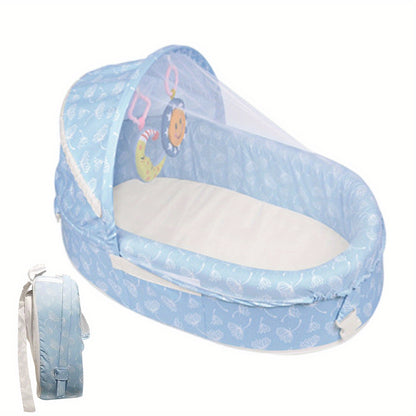 Travel-Ready Portable Bassinet For Babies, Foldable, Sun Protection, Breathable Mosquito Net & Toys, Halloween, Thanksgiving And Christmas Gift Carnival