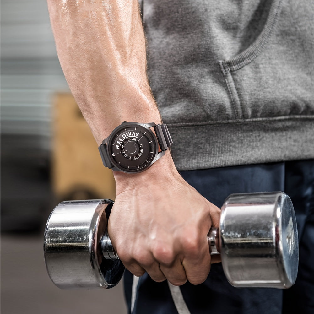 RELOWAY Men's Watch Magnetic Bead Letter Sports Watch
