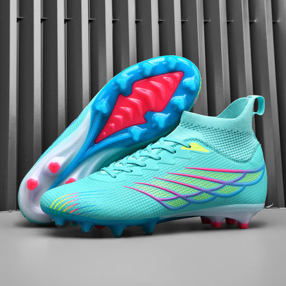 Men's High-End Football Boots - -like Seamless Upper, TPU Sole with Lace-Up Closure, Non-Slip Grip & Ankle - All-Weather All-Weather Training & Match Boots for Soccer, Lawn, Football - -Wear Technology, Traction Tread, Lace-U