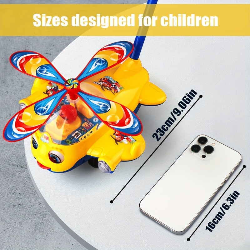 TUSEANG Carts Toys, Walking Training Carts, Aircraft Carts, With Blinking Eyes, Bell Sound, Tongue Hanging Out Available