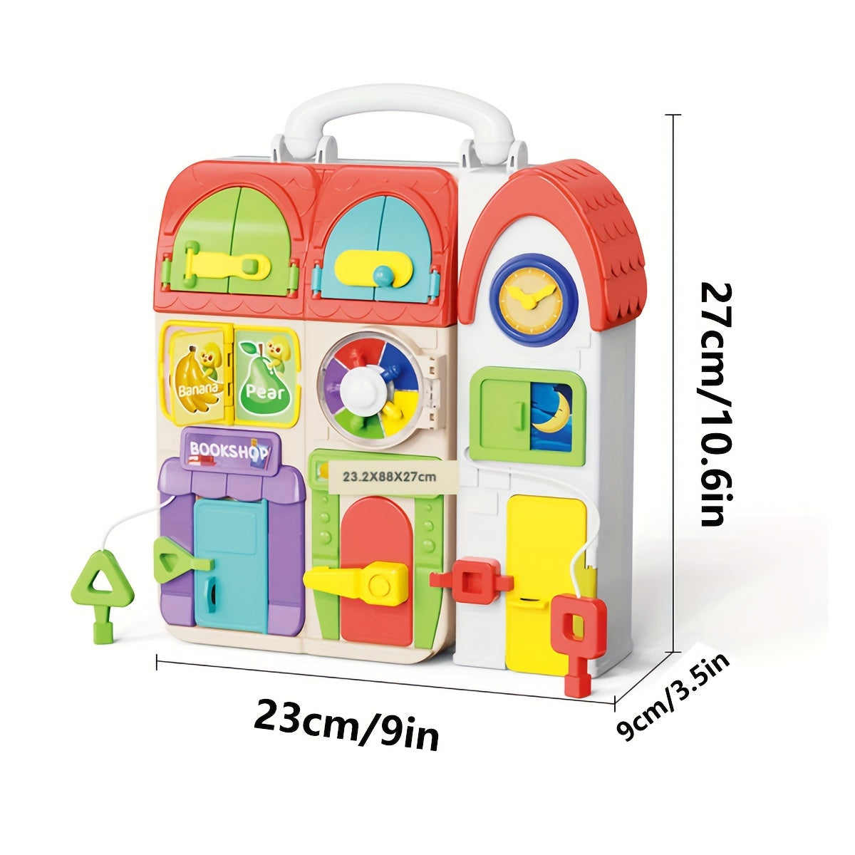 Montessori Busy Board For Toddlers 1-3 W/Bilingual Music, 20+ Activity Toddler Educational Toys Age 1-2, Busy Board Toy For 1 2 3 Year Old Boy Girl Christmas Birthday Gift