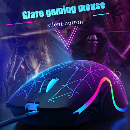 Colorful Mute Wired Gaming Mouse 1600 DPI Magic 3 Button USB Mouse With RGB Backlight Mute Mice For PC Gamer Computer Laptop Mouse Mice