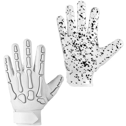 Custom Made Design Brand And Team Logo Wholesale Best Quality White Black Lineman American Football Gloves Comfortable
