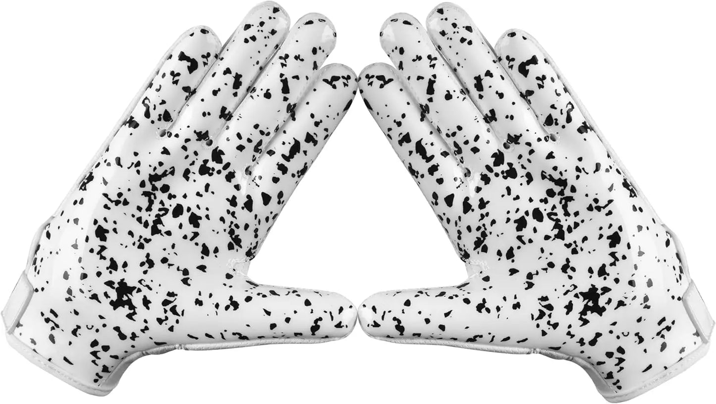 Custom Made Design Brand And Team Logo Wholesale Best Quality White Black Lineman American Football Gloves Comfortable