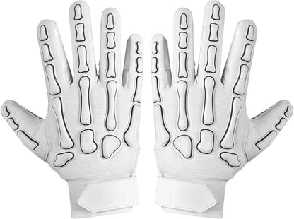 Custom Made Design Brand And Team Logo Wholesale Best Quality White Black Lineman American Football Gloves Comfortable