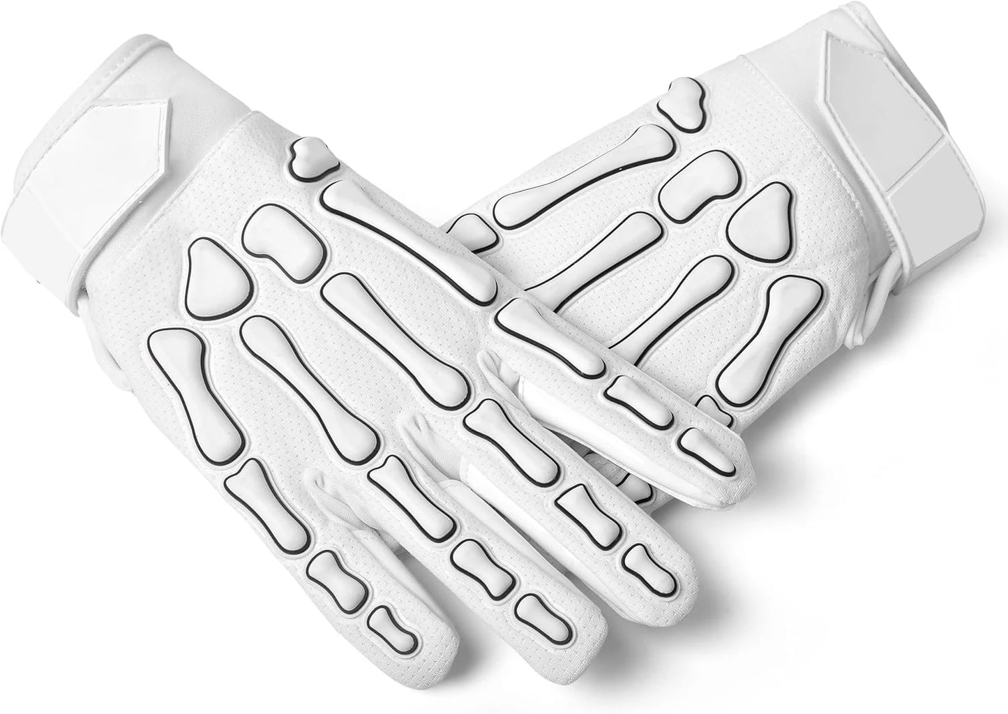 Custom Made Design Brand And Team Logo Wholesale Best Quality White Black Lineman American Football Gloves Comfortable