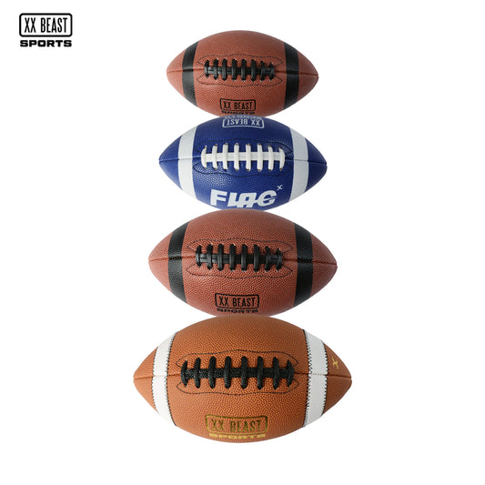 Xxbeast Foldable Portable Classic American Footballs Genuine No. 3 Butyl Bladder Wear-Resistant PU Flag Logo Style Non-Slip
