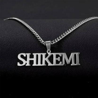 Customized Name Necklace Personalized Stainless Steel Gold Plated Nameplate Jewelry for Men Women Cuban Link Chain Necklaces