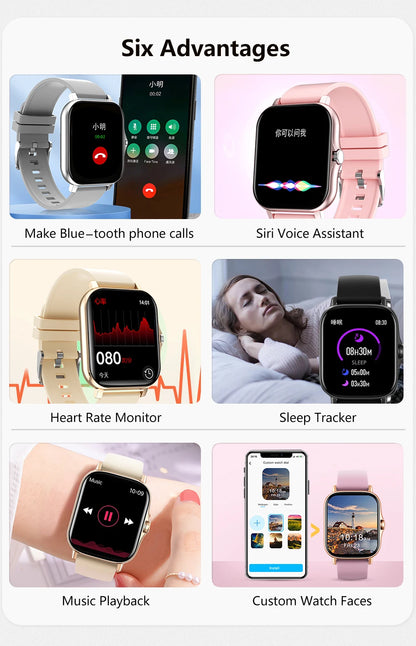 1.83'' Sport Smart Watch Fitness Clock Health Monitor Waterproof Smartwatch Wireless Call Watches for Men Women IOS Android 2025
