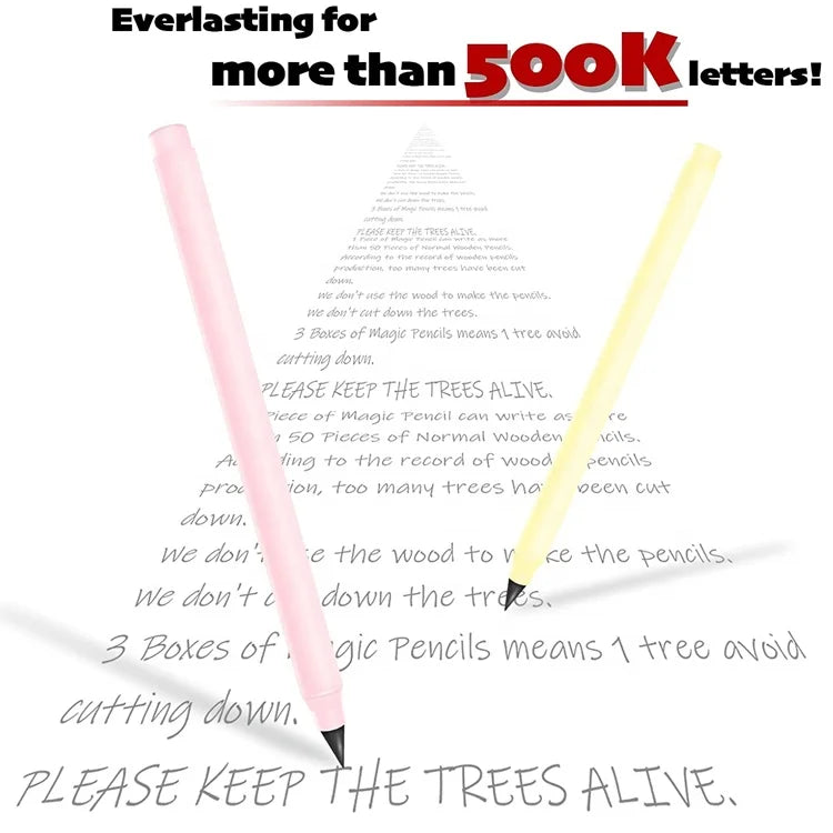 New Unlimited Technology Reusable Writing Inkless Pencil Everlasting Magic Pen Pencil 14 Pack in Stock