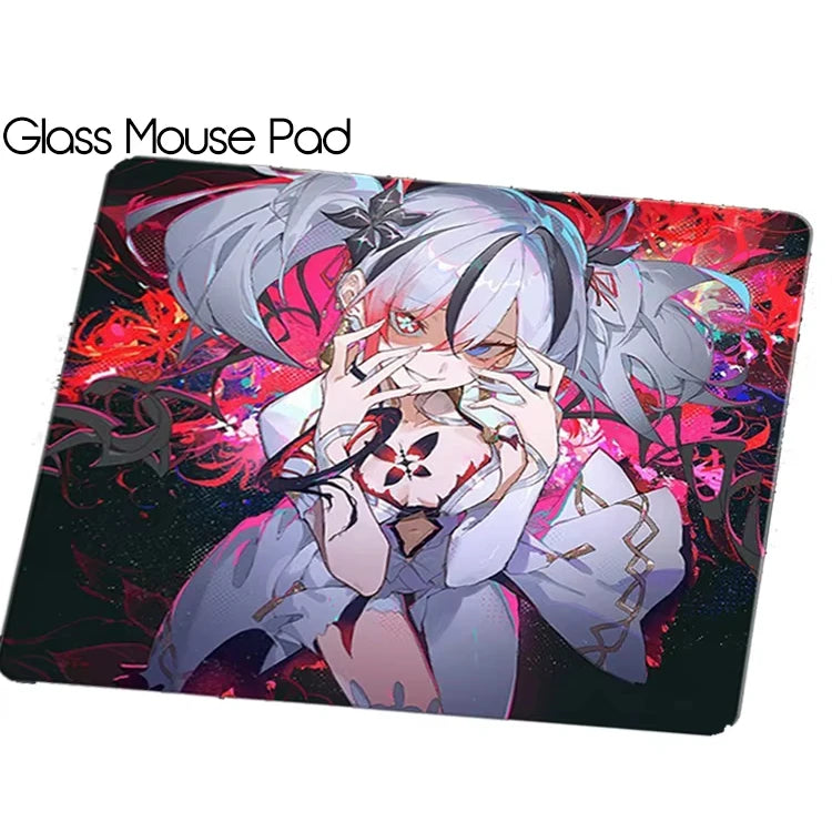 Resin Crystal Snow Professional Esports Lovely Girl Customized Smooth Glass Gaming Laptop Office Accessories Large Mouse Pad