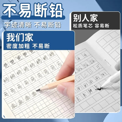 M&G 30PCS/Box 2B /HB Wood Triangle Standard School Pencils for Kids Promotional Black Hb Pencil with Round Pattern Set Packaging