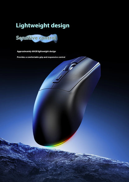Hot Sale Lightweight Cross-Border Crack Gaming Mouse 2.4G Dual-Mode Charging Light Base for Office & Gaming
