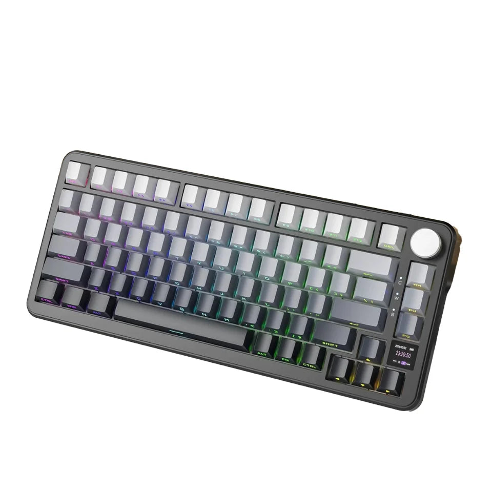 Attack Shark X85PRO RGB Backlight Gaming Mechanical Keyboard Gasket Structure with Hot Swap Alloy Knob English Display Screen