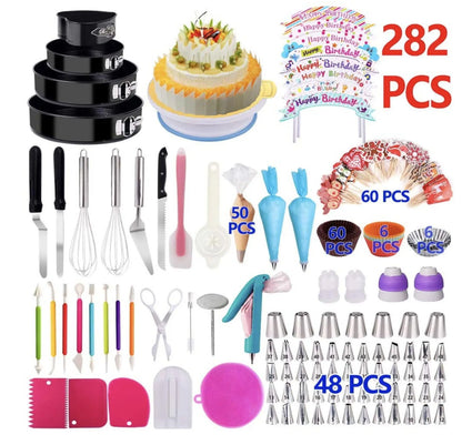 Kitchen Accessories Cake Decorating Supplies Turntable Tools Icing Nozzles Cake Decor Kit Baking Pastry Tools Silicone Spatula