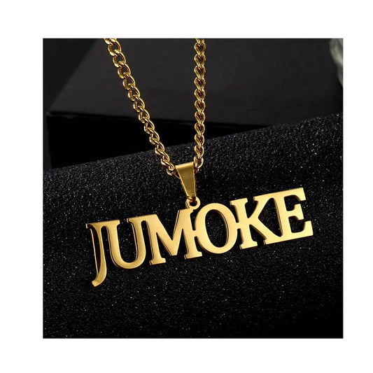 Customized Name Necklace Personalized Stainless Steel Gold Plated Nameplate Jewelry for Men Women Cuban Link Chain Necklaces