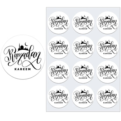3.5/4.5cm Ramadan Mubarak Decorative Stickers Ramadan Kareem Muslim Religion Festival Holidays Greeting Card Decor