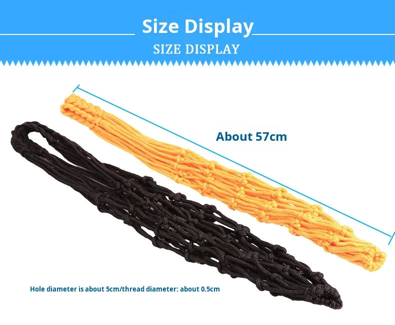 Bold Single Acrylic Net Bag for Football Volleyball Basketball Black/Orange Printed Logo Ball Pocket Long-term Spot General Use