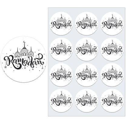 3.5/4.5cm Ramadan Mubarak Decorative Stickers Ramadan Kareem Muslim Religion Festival Holidays Greeting Card Decor