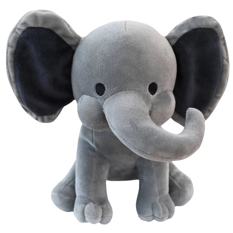 25cm Soft Plush Elephant Toy for Infants Newborn Baby Shower Stuffed Animals PP Cotton Filled for Boys and Girls