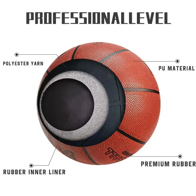 2024 High Quality Rubber Basketball Sport Basketball Official Size 7 PU Laminated Leather Basketball