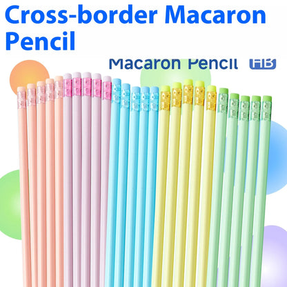 Zhenglin Macaron HB Plastic Promotional Use Pencil Cross-Border E-Commerce Bulk Environmentally Friendly Rubber Standard Pencils