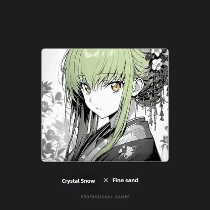 Resin Crystal Snow Professional Esports Lovely Girl Customized Smooth Glass Gaming Laptop Office Accessories Large Mouse Pad