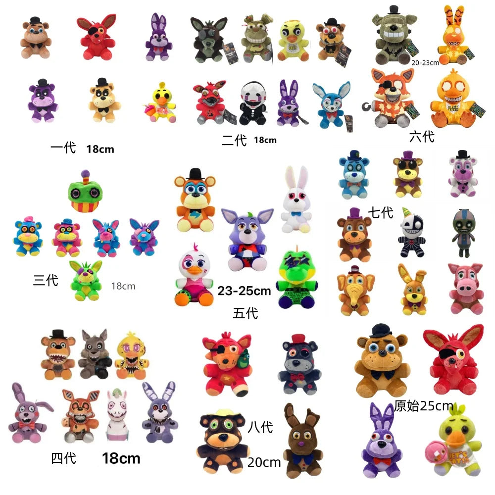 Custom Teddy Bear's Midnight Harem Plush Toy Freddy's Chica Foxy Bonnie Fnaf Stuffed Toy For Kids Birthday Gifts