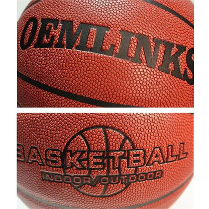 2024 High Quality Rubber Basketball Sport Basketball Official Size 7 PU Laminated Leather Basketball
