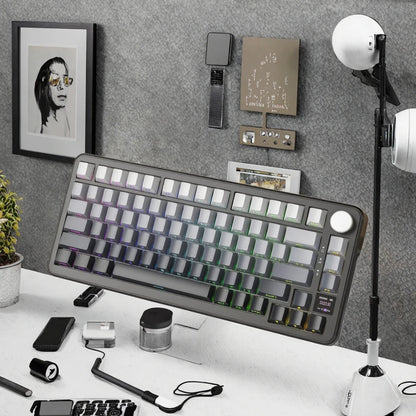 Attack Shark X85PRO RGB Backlight Gaming Mechanical Keyboard Gasket Structure with Hot Swap Alloy Knob English Display Screen