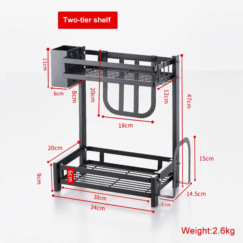 Stainless Steel Dish Drainer Rack Kitchen Over the Sink Dish Drying Rack Plate Drain Rack