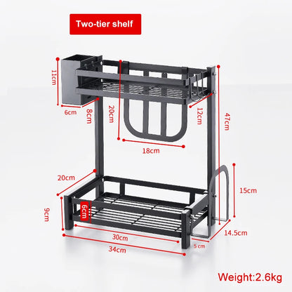 Stainless Steel Dish Drainer Rack Kitchen Over the Sink Dish Drying Rack Plate Drain Rack
