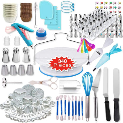 Kitchen Accessories Cake Decorating Supplies Turntable Tools Icing Nozzles Cake Decor Kit Baking Pastry Tools Silicone Spatula
