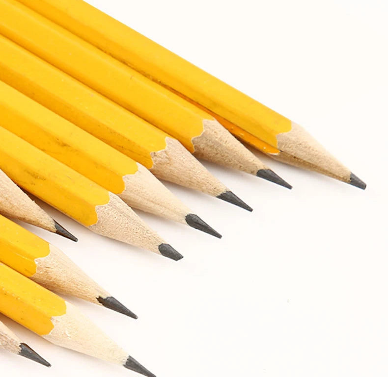 Poplar Wood Hexagonal Yellow HB Pencil With Eraser for Office and School Natural Wooden Pencil