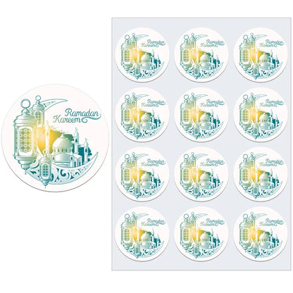 3.5/4.5cm Ramadan Mubarak Decorative Stickers Ramadan Kareem Muslim Religion Festival Holidays Greeting Card Decor