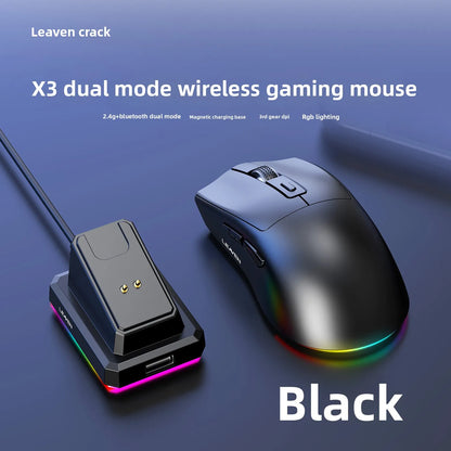 Hot Sale Lightweight Cross-Border Crack Gaming Mouse 2.4G Dual-Mode Charging Light Base for Office & Gaming