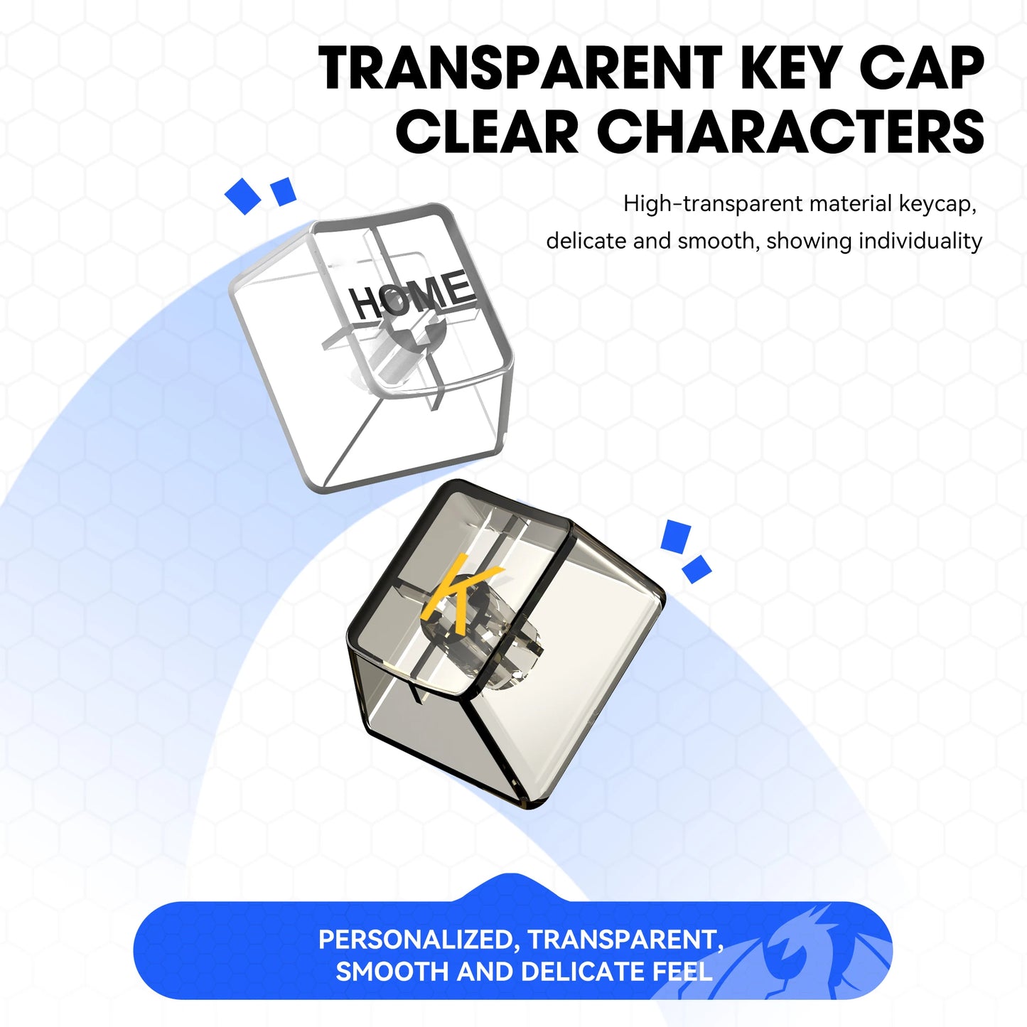 LEAVEN Wired RGB Full Key Conflict Free Black Transparent Mechanical Keyboard Hot Swappable Keycap Switch for Gaming