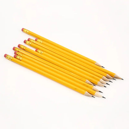 Poplar Wood Hexagonal Yellow HB Pencil With Eraser for Office and School Natural Wooden Pencil