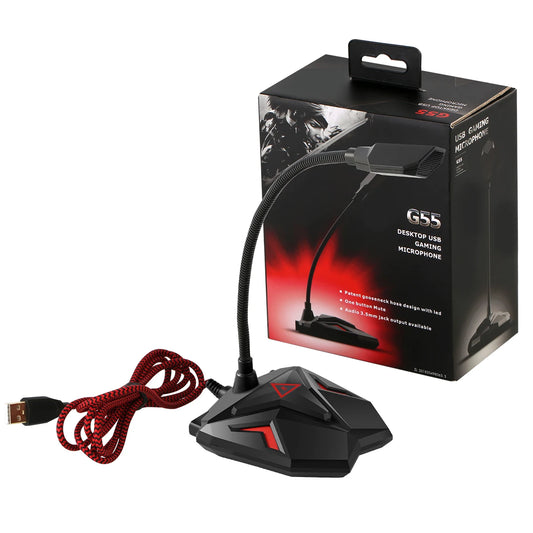 Wired Condenser Desktop Microphone with USB for Computer Recording Conference Use & Smartphones-Noise Cancelling