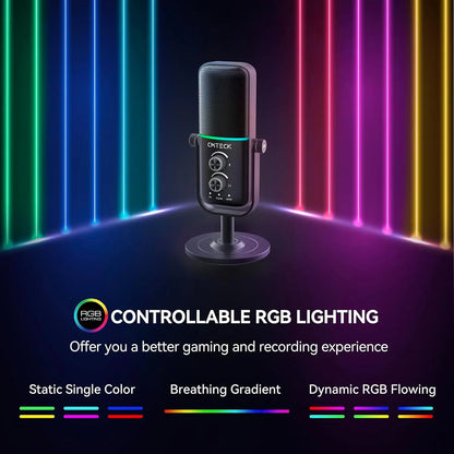CMTECK XM600 Computer Omnidirectional Microphone Desktop RGB Condenser Microfono Microfone PC Gaming Mic for Podcasting Gaming