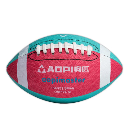 Children's American Size 3 Rugby Football Pink and Blue with Leather Material
