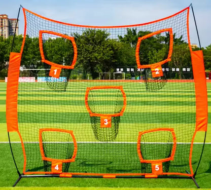 7x7ft American Football Goal Net with Steel Frame 5 Pockets Foldable Design Eco-Friendly Materials for Target Training