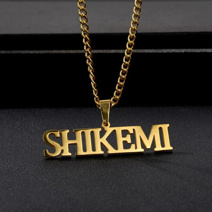 Customized Name Necklace Personalized Stainless Steel Gold Plated Nameplate Jewelry for Men Women Cuban Link Chain Necklaces