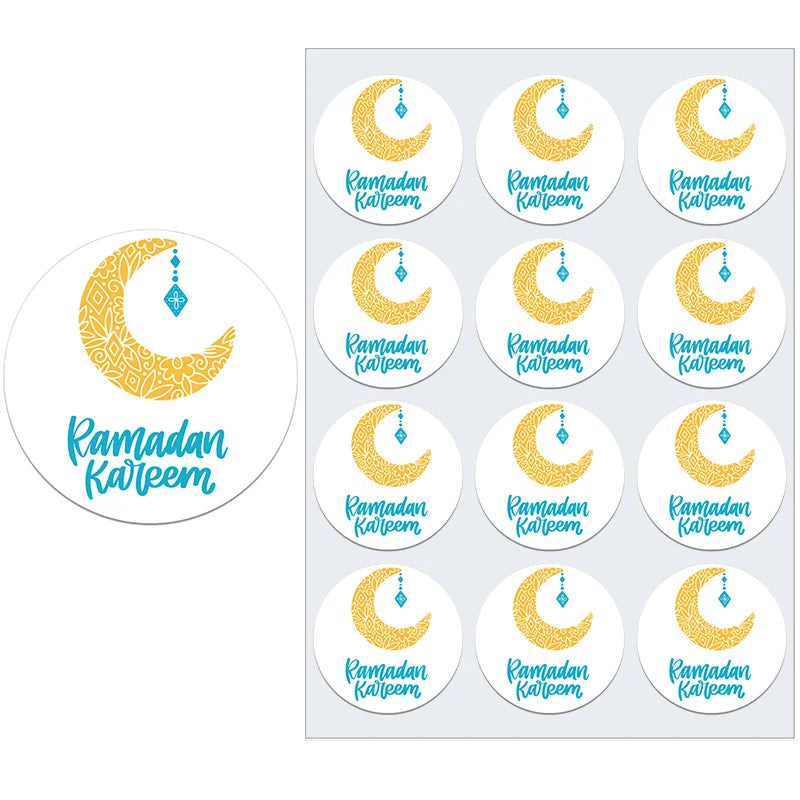 3.5/4.5cm Ramadan Mubarak Decorative Stickers Ramadan Kareem Muslim Religion Festival Holidays Greeting Card Decor