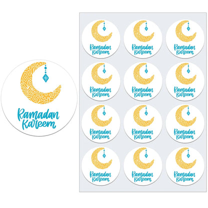 3.5/4.5cm Ramadan Mubarak Decorative Stickers Ramadan Kareem Muslim Religion Festival Holidays Greeting Card Decor