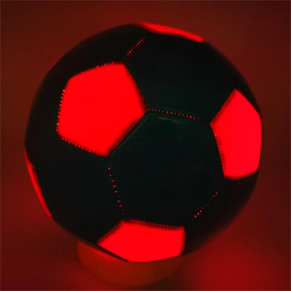 Custom Logo Blue LED Machine Stitched TPU Soccer Ball Size 5 Luminous Football for Training Glow in the Dark LED Light Feature